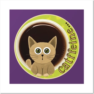 Catffeine - Funny Cat & Coffee Posters and Art